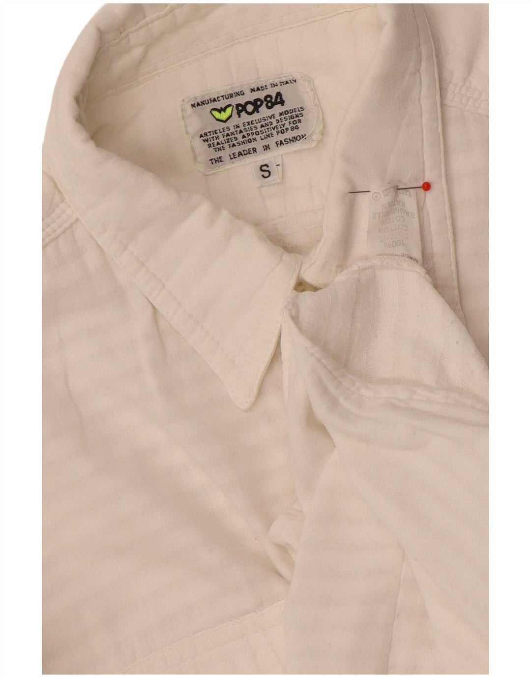 Camicia da uomo POP 84 piccola in cotone a righe bianche