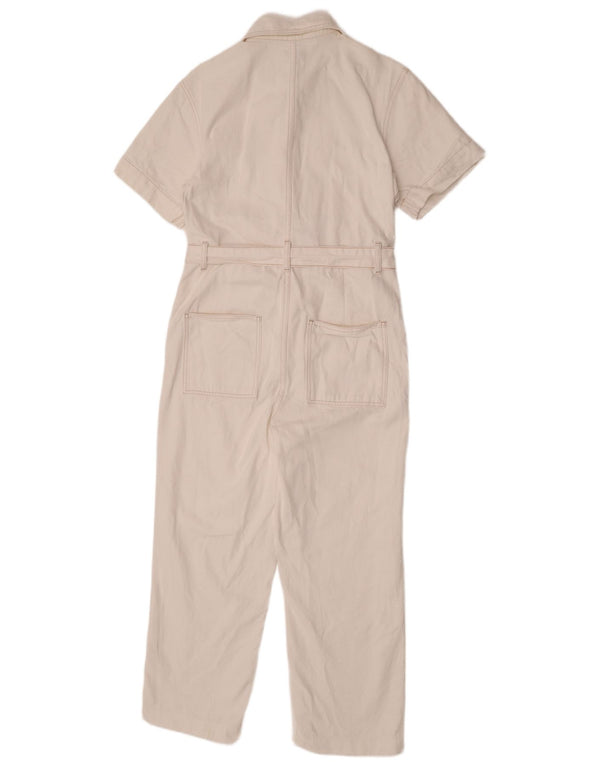Tuta da donna a maniche corte Topshop UK 10 piccola cotone bianco