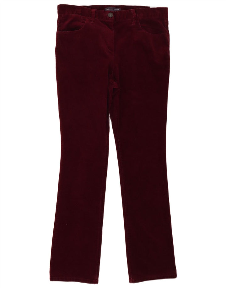 Pantaloni casual da donna Marks & Spencer UK 12 medi W32 L30 Borgogna