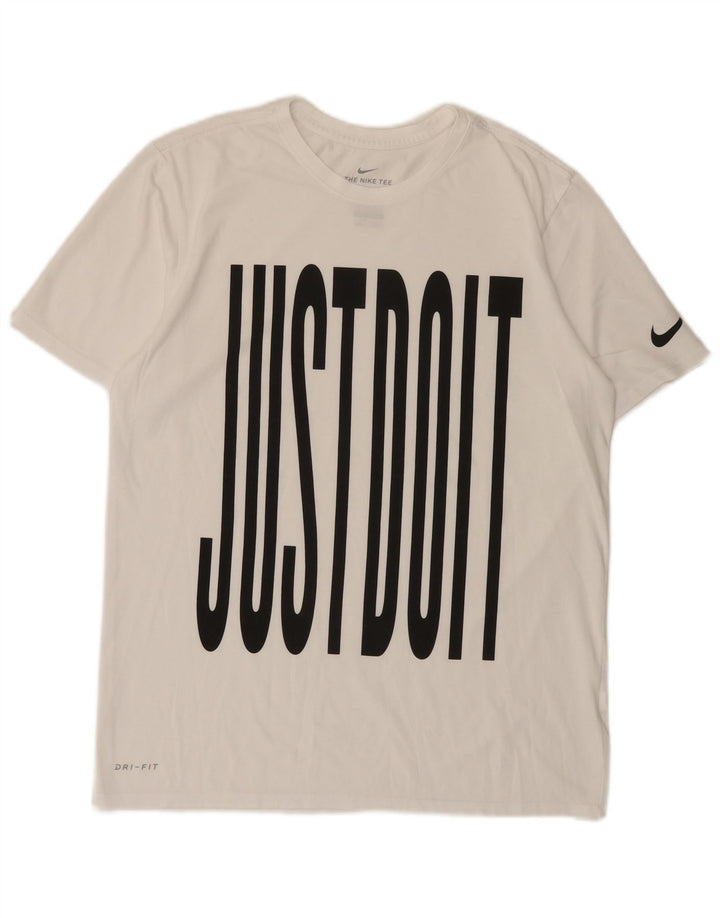 T-shirt grafica NIKE Dri Fit da uomo, colore bianco medio