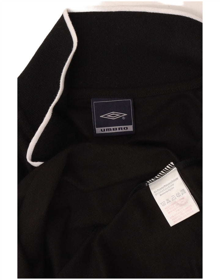 Polo Umbro da uomo grande in poliestere nero