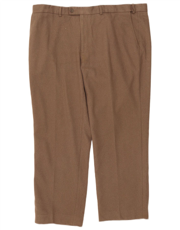 Pantaloni chino vestibilità regolare da uomo Marks & Spencer W42 L29 poliestere marrone