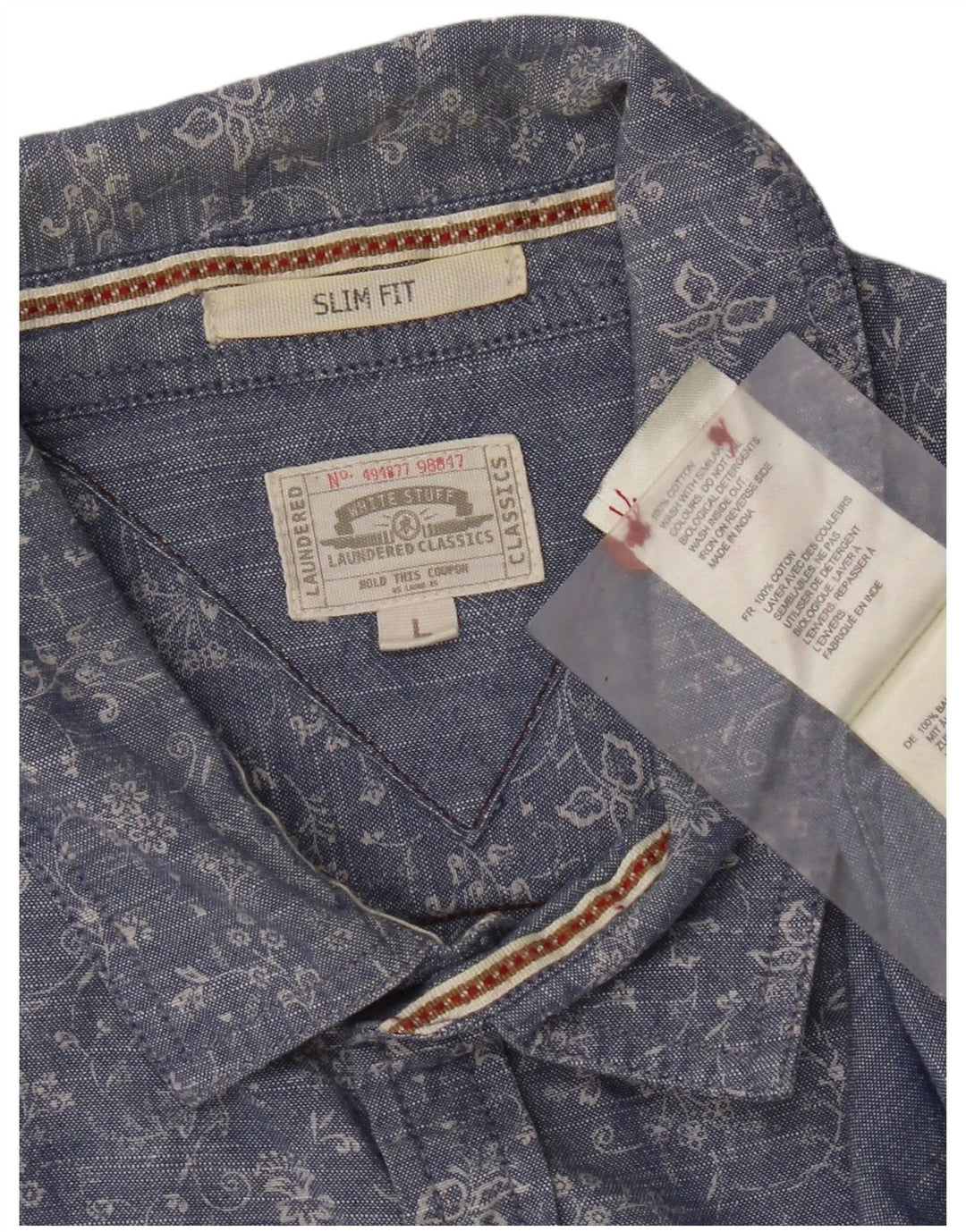 Camicia slim fit da uomo White Stuff, cotone floreale blu grande