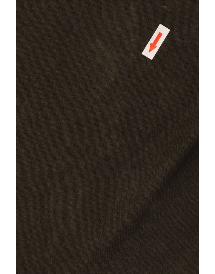 Maglione maglione girocollo da uomo Marks & Spencer in cotone kaki medio