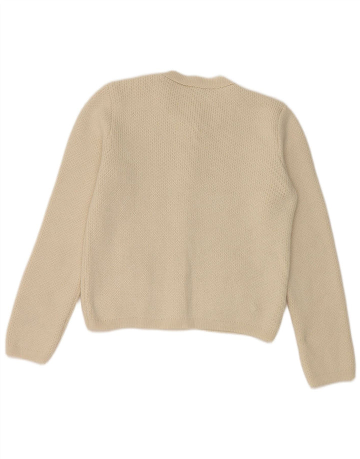 Maglione cardigan da donna Zara UK 12 Acrilico bianco sporco medio