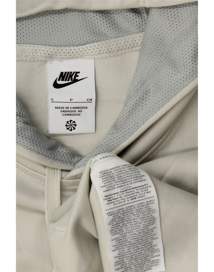 Felpa con cappuccio grafica NIKE da uomo, piccola, in poliestere color block grigio
