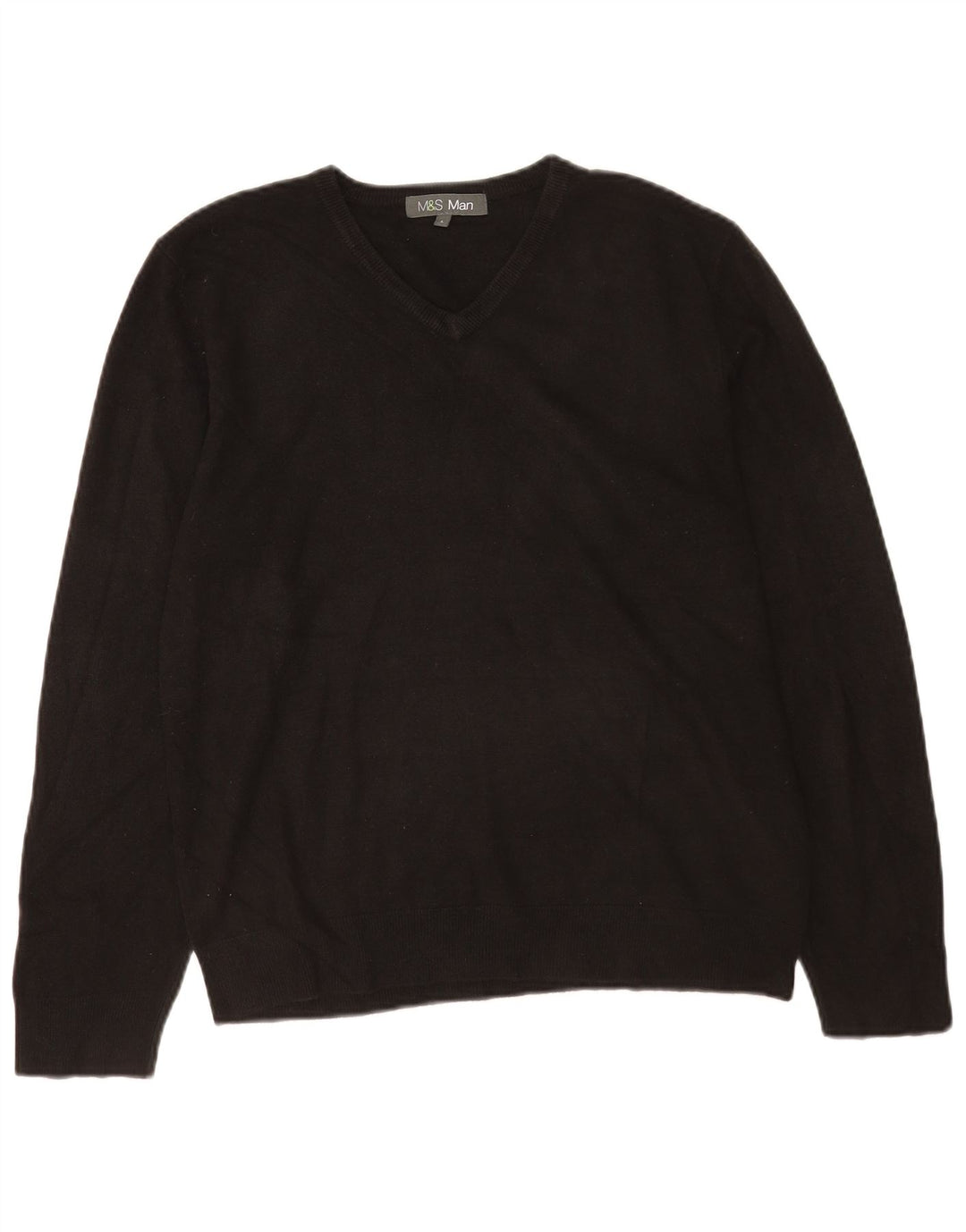 Maglione da uomo con scollo a V Marks & Spencer grande acrilico nero