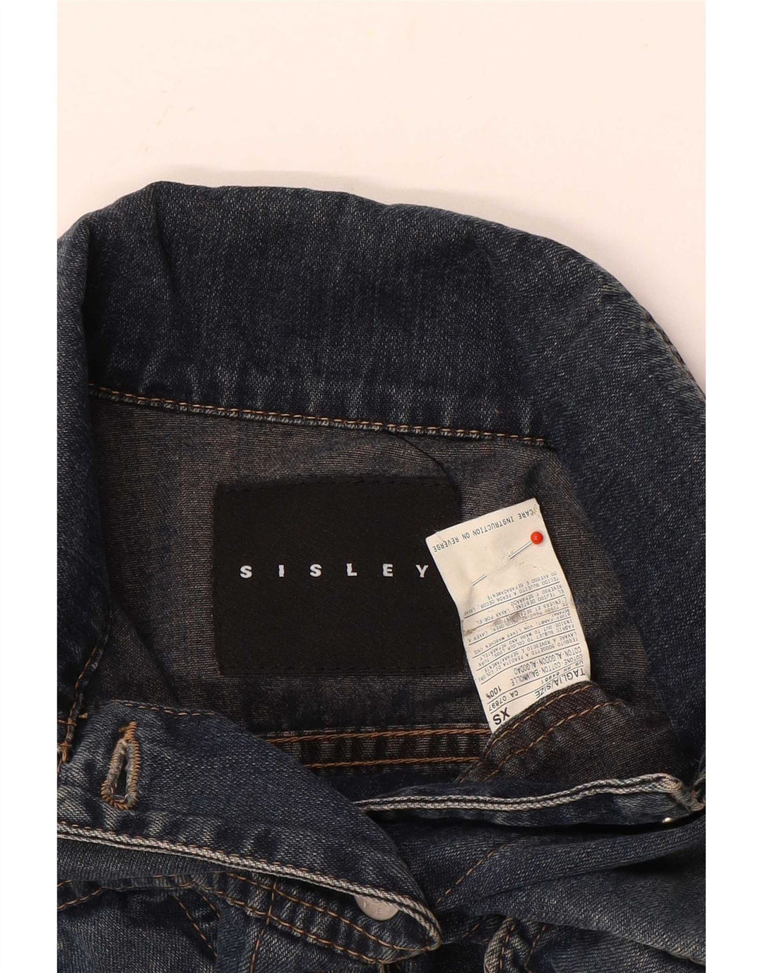Giacca in denim da donna Sisley UK 6 XS blu cotone