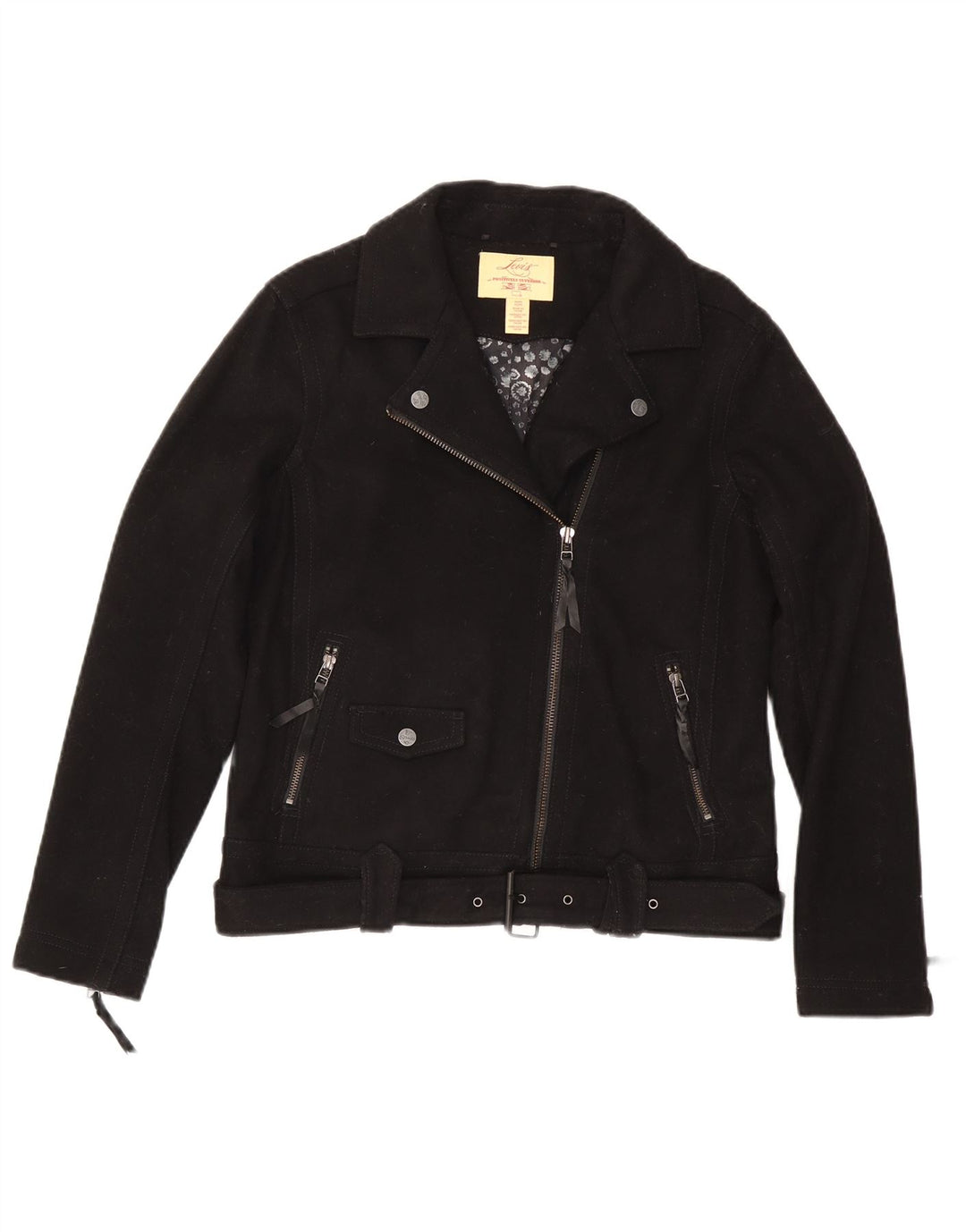 Giacca da motociclista da donna Levi's UK 14 lana nera media