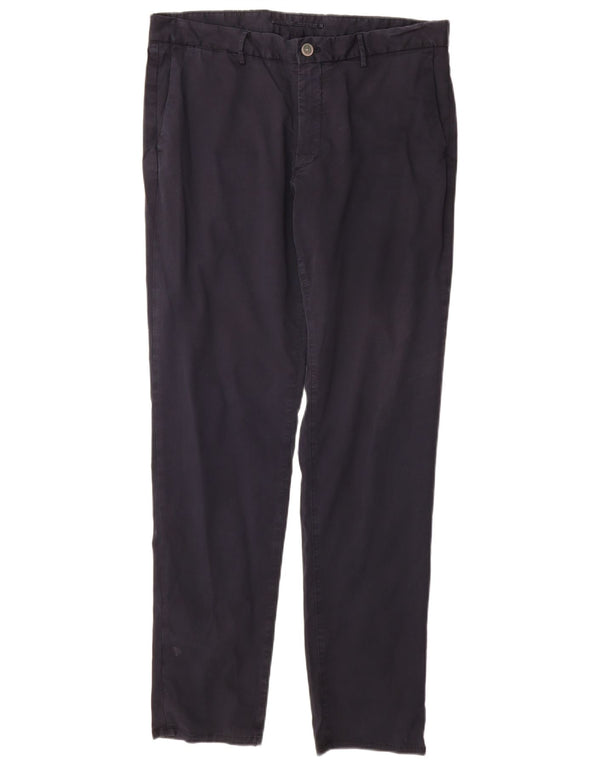 MASSIMO DUTTI Pantaloni chino slim fit da uomo EU 44 Large W34 L32 Blu navy