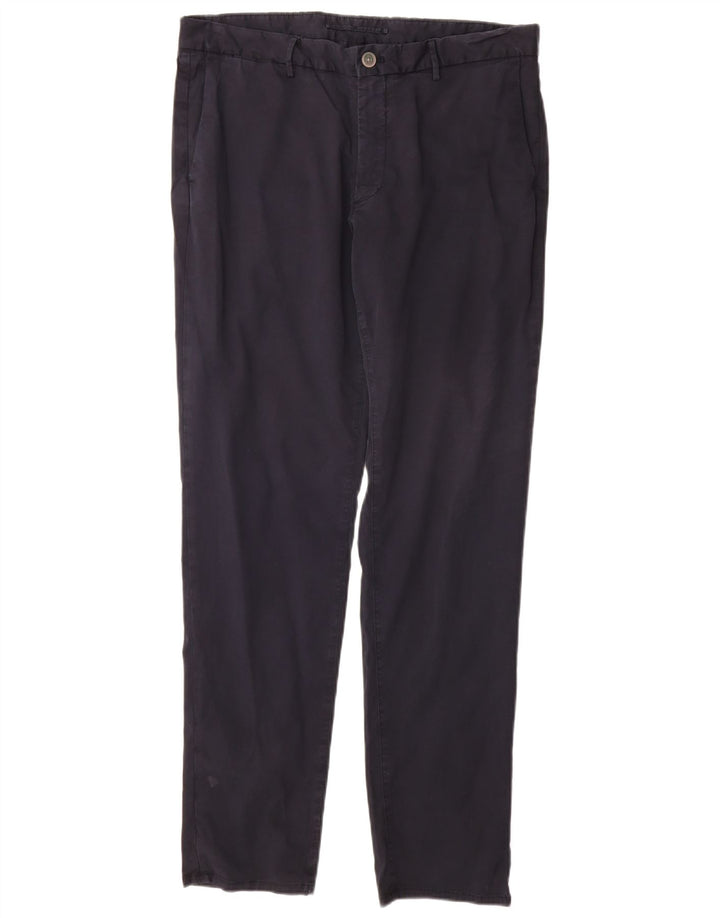 MASSIMO DUTTI Pantaloni chino slim fit da uomo EU 44 Large W34 L32 Blu navy