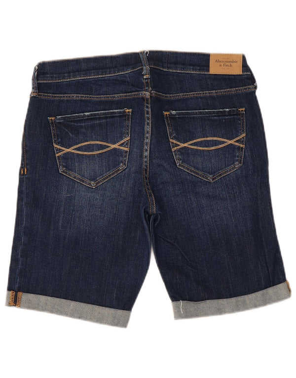 Pantaloncini di jeans da donna Abercrombie & Fitch US 4 Small W27 Blu Navy Cotone