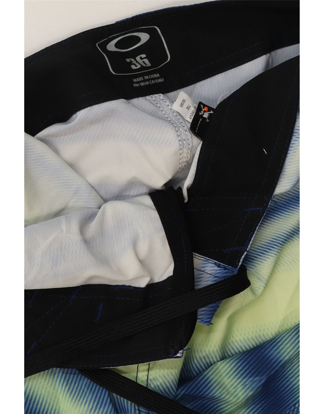 OAKLEY Mens Swimming Shorts Large Blue Striped Vintage Oakley and Second-Hand Oakley from Messina Hembry 