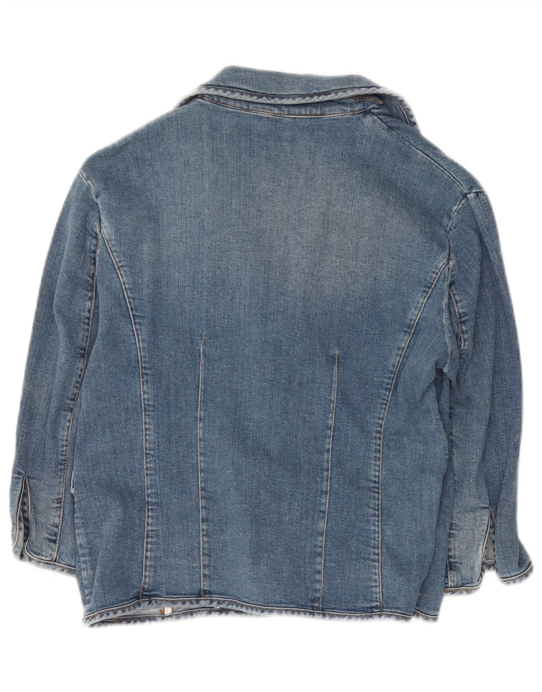 Giacca in denim con maniche a 3/4 corta da donna Iceberg IT 46 Large in cotone blu