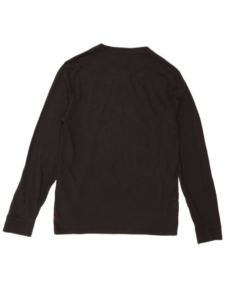 Levi's Top grafico da uomo a maniche lunghe in cotone nero medio