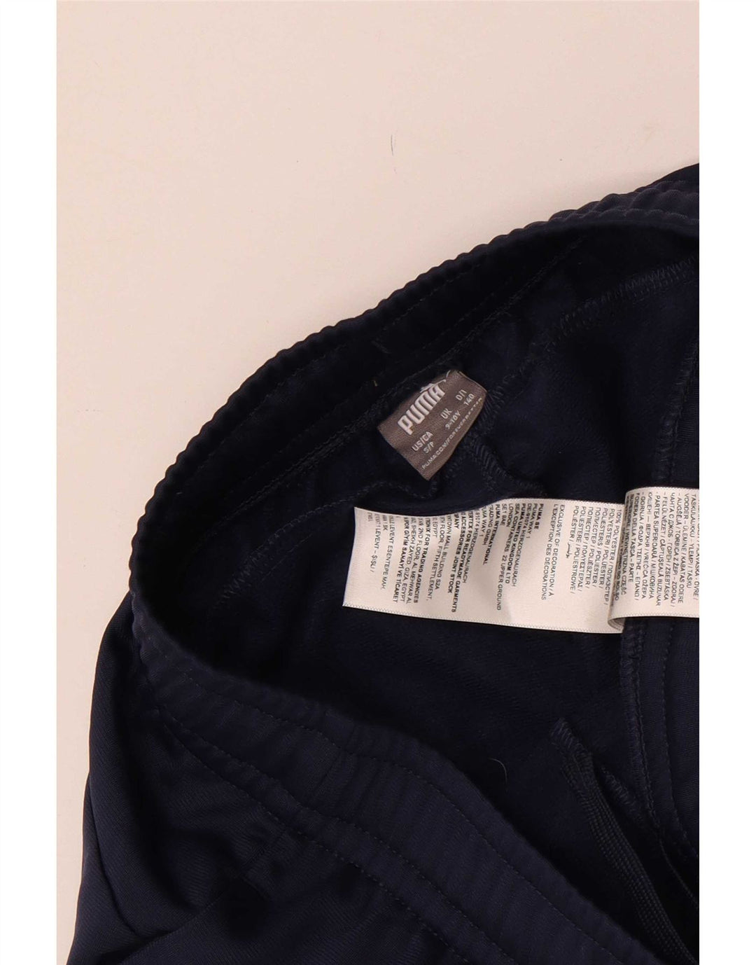 Pantaloni della tuta da ragazzo Puma 9-10 anni in poliestere blu navy