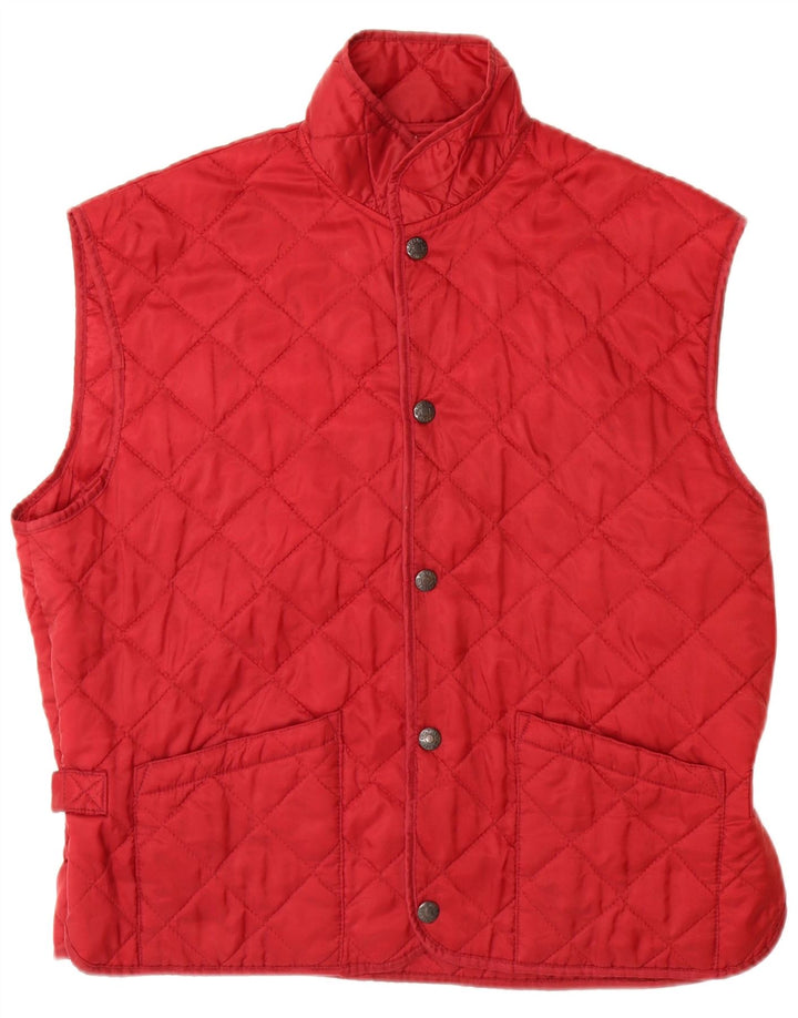 Gilet trapuntato da uomo VINTAGE UK 38 rosso medio