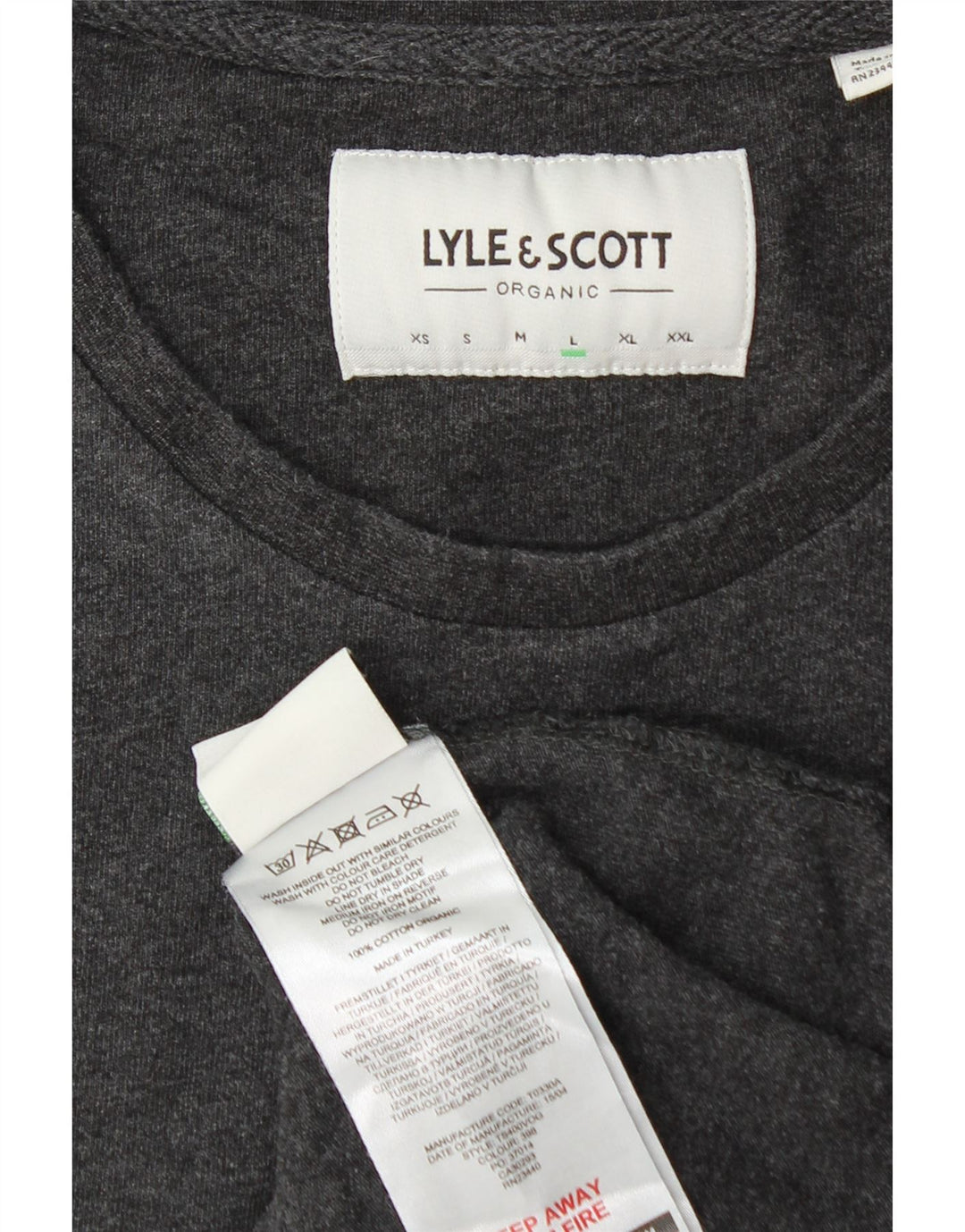 T-shirt da uomo Lyle & Scott Top grande in cotone grigio