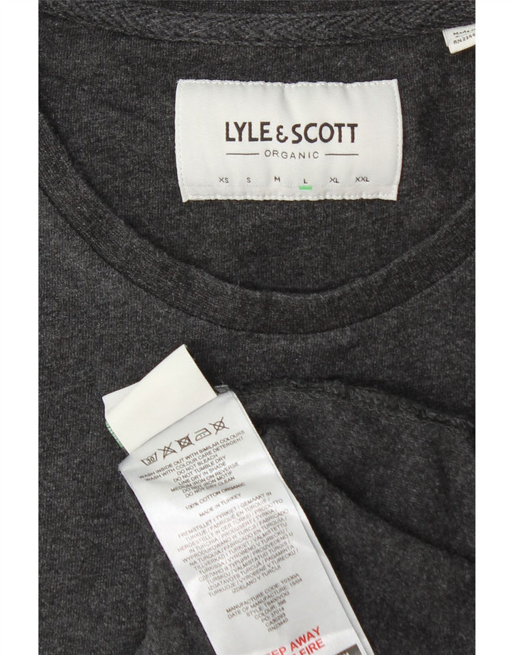 T-shirt da uomo Lyle & Scott Top grande in cotone grigio