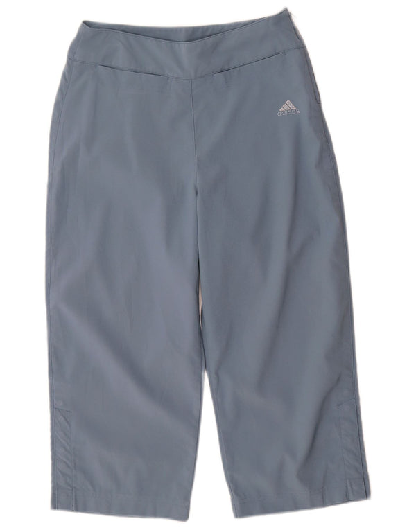Pantaloni Capri da donna a gamba larga Adidas UK 10 Small W27 L19 poliestere blu