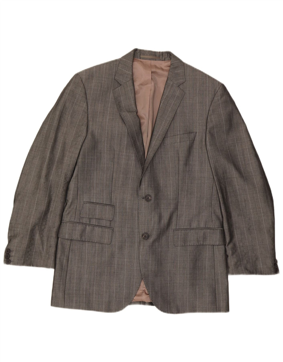 Giacca blazer da uomo a 2 bottoni Hugo Boss EU 48 Viscosa gessata grigio medio