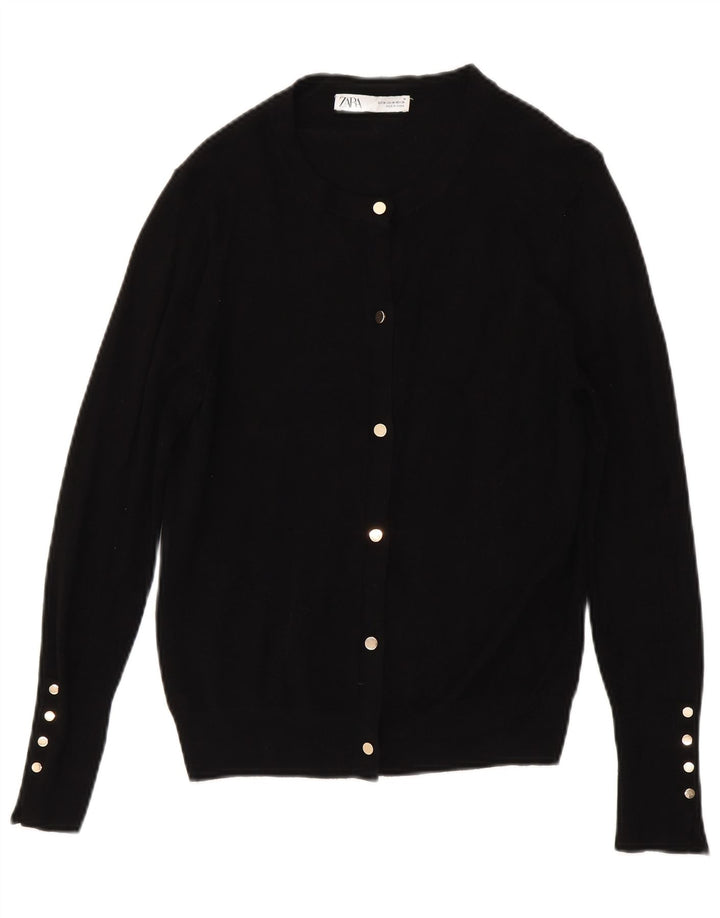 Maglione cardigan da donna Zara UK 12 viscosa nera media