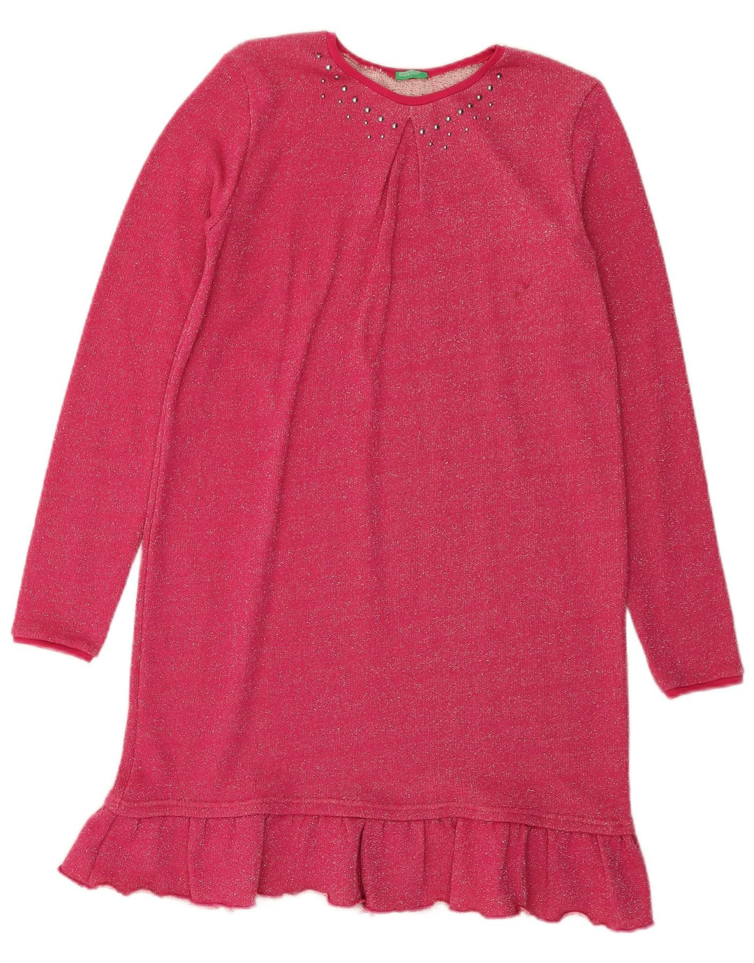 Abito maglione per bambina BENETTON 11-12 anni 2XL Cotone rosa