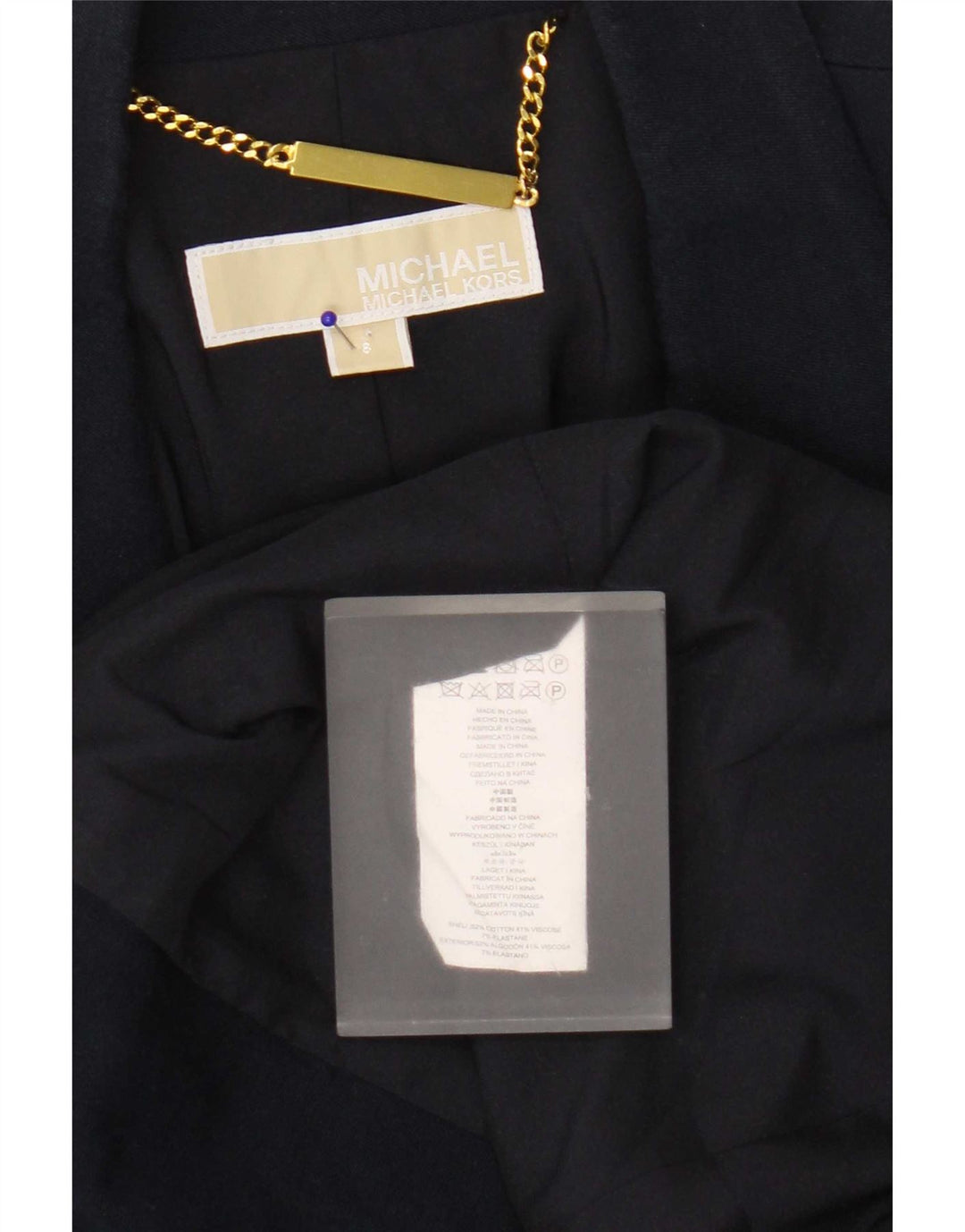 Giacca blazer doppiopetto da donna Michael Kors US 8 medio blu navy