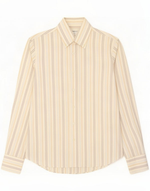 Camicia da uomo Benetton Medium cotone gessato bianco