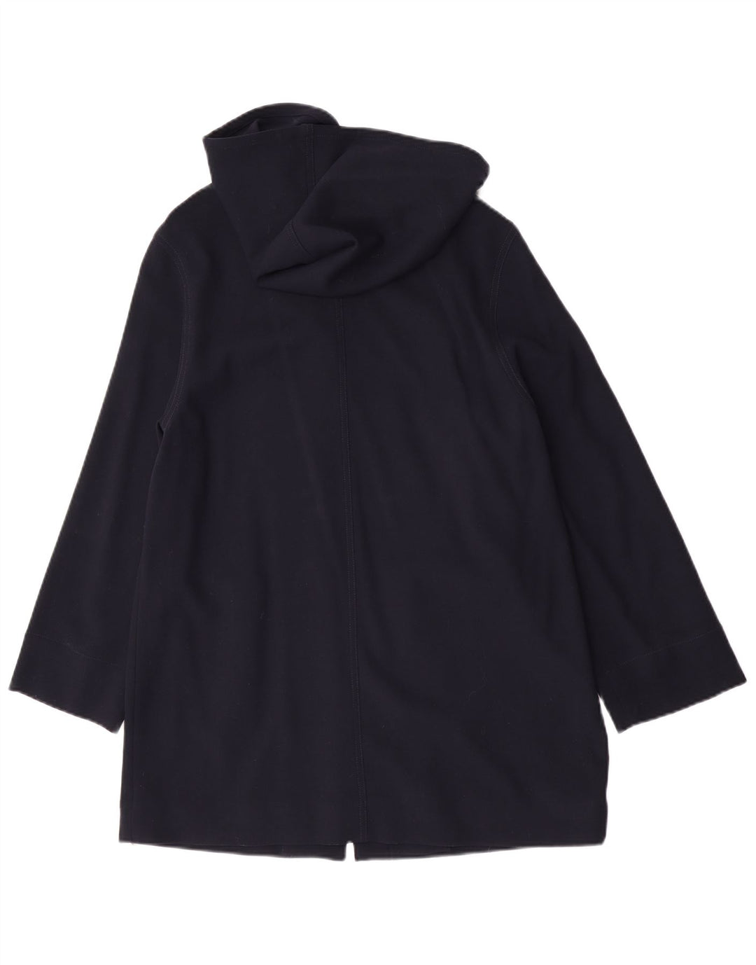 Soprabito oversize con cappuccio da donna Jaeger UK 10 Small Lana vergine blu navy