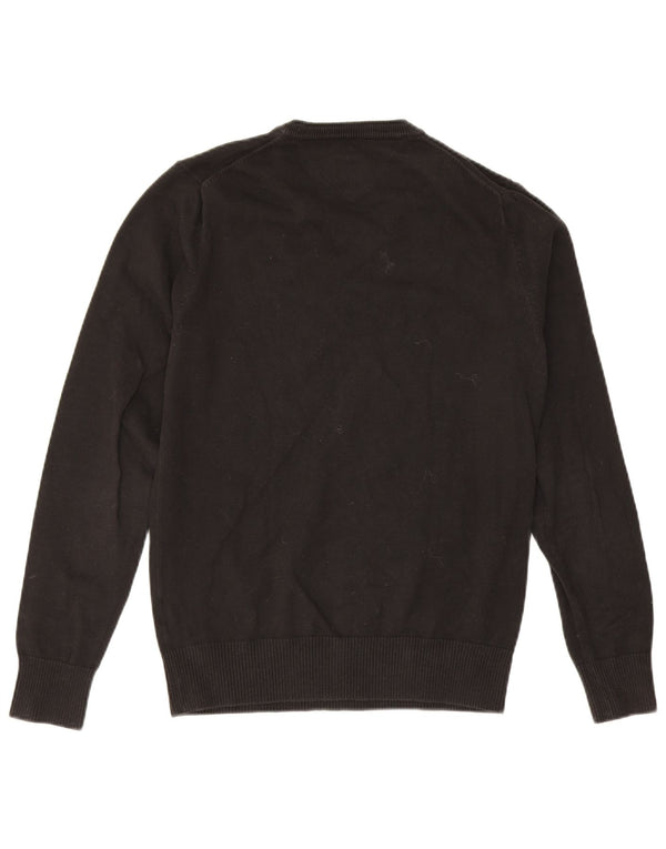 Maglione maglione con scollo a V da donna Tommy Hilfiger UK 12 cotone nero medio