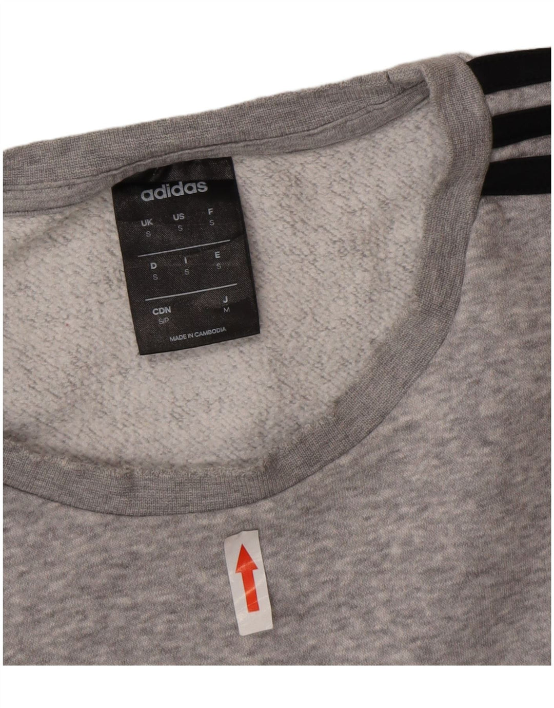 Felpa con grafica Adidas da uomo, piccola, in cotone grigio screziato