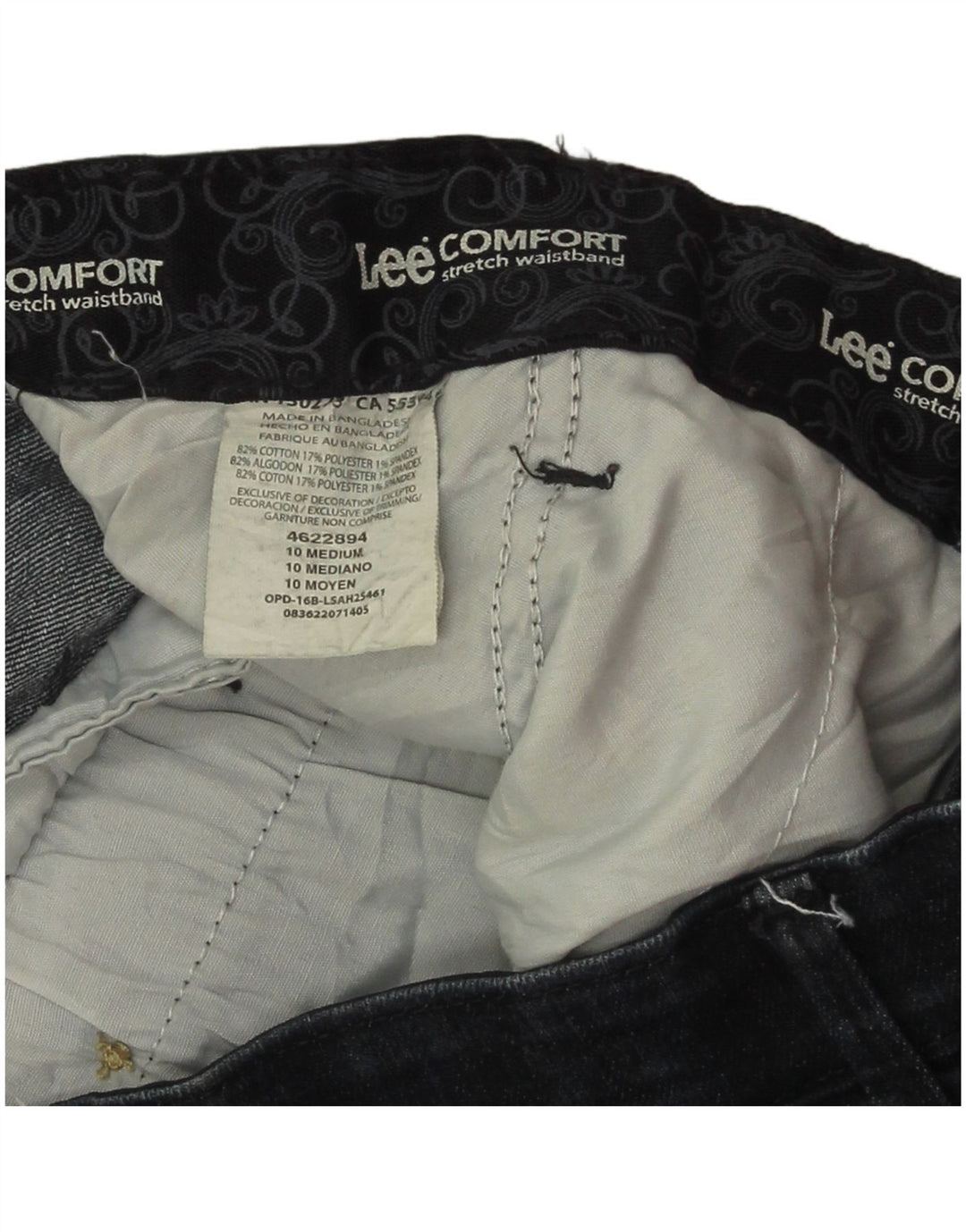 Pantaloncini di jeans da donna Lee US 10 Large W32 cotone blu navy