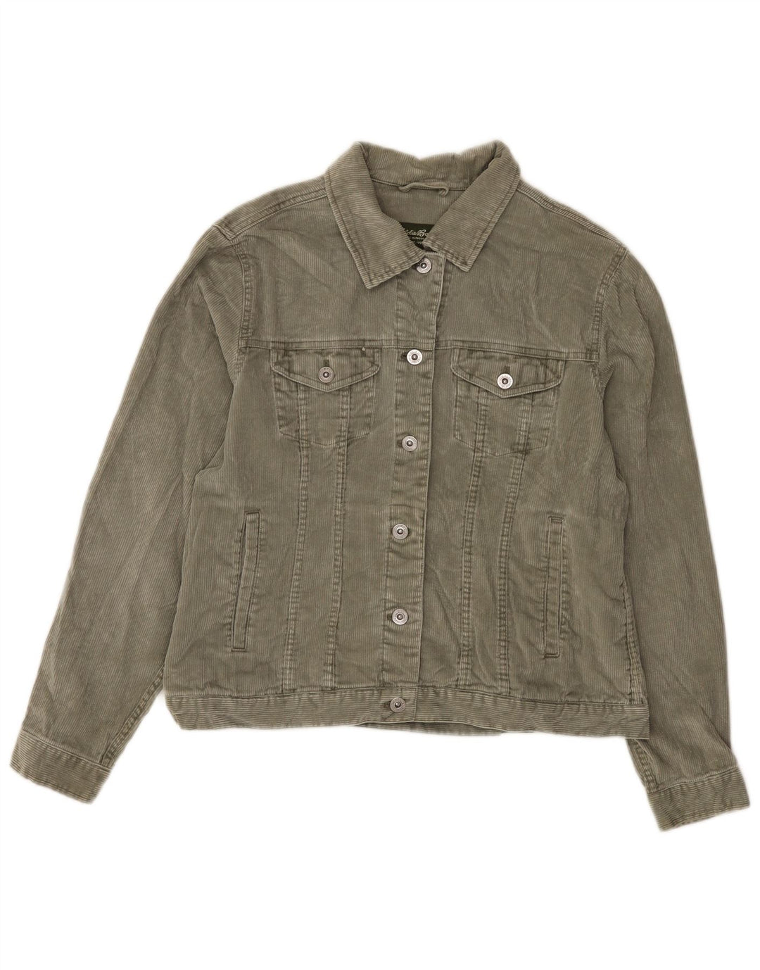 Giacca da donna in velluto a coste Eddie Bauer UK 16 grande cotone verde