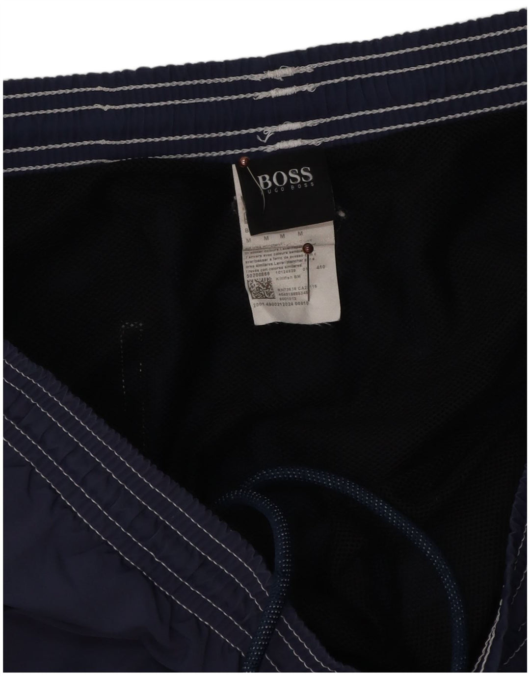 Pantaloncini da bagno da uomo Hugo Boss medio poliestere blu navy