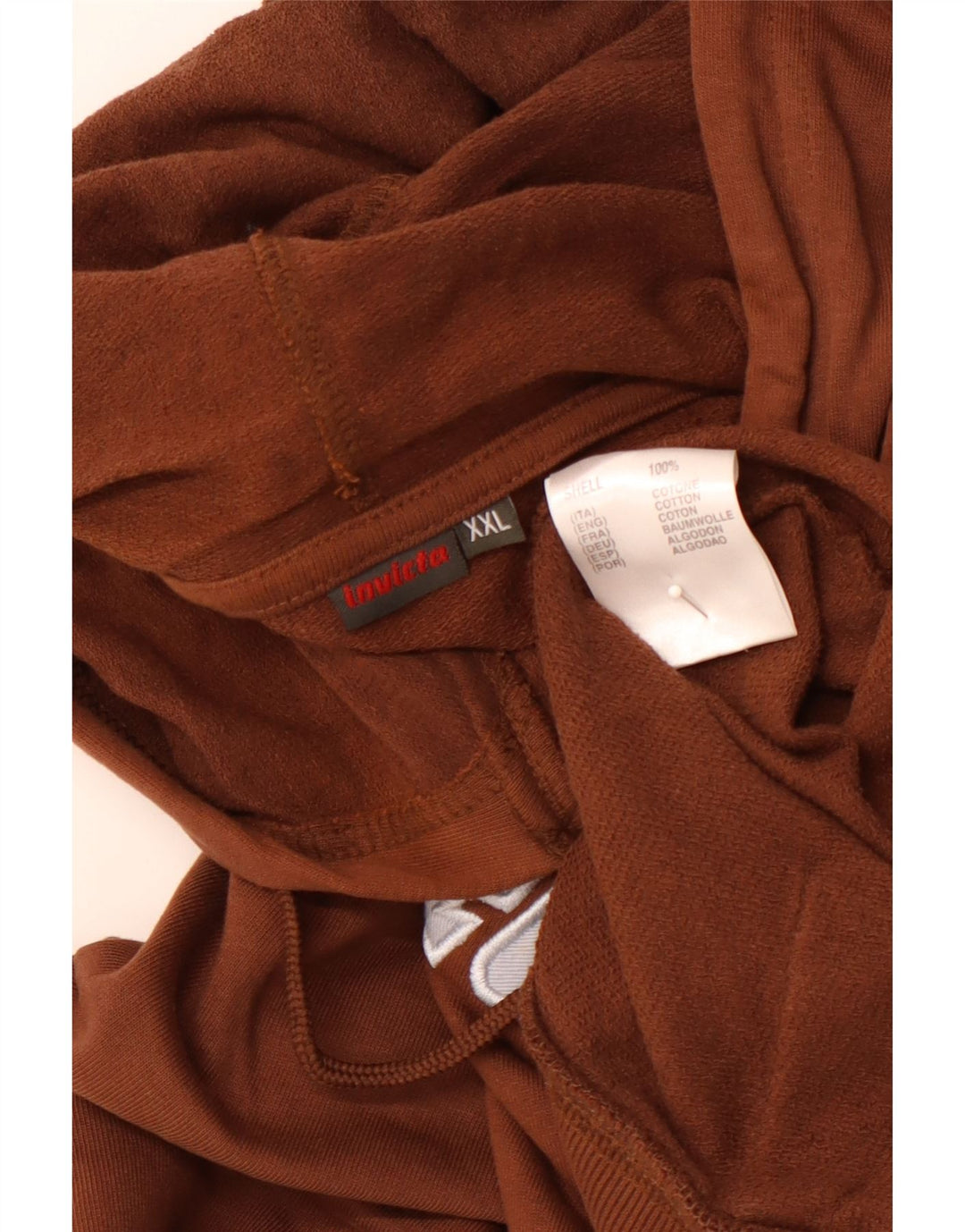 INVICTA Mens Graphic Hoodie Jumper 2XL Brown Cotton