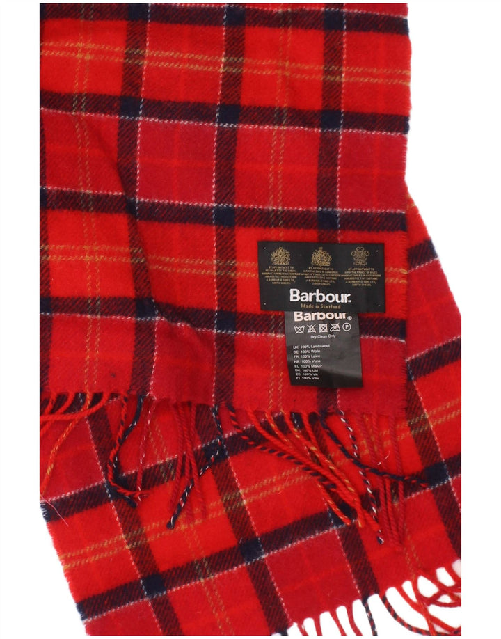 Barbour Sciarpa rettangolare da uomo Taglia unica in lana d'agnello scozzese rossa classica