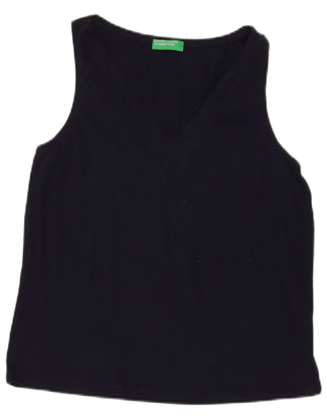 Canotta da donna Benetton UK 10 piccola in cotone blu navy