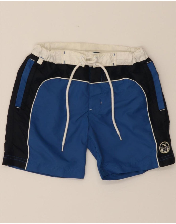 NORTH SAILS Boys Graphic Swimming Shorts 7-8 Years  Blue Colourblock Vintage North Sails and Second-Hand North Sails from Messina Hembry 