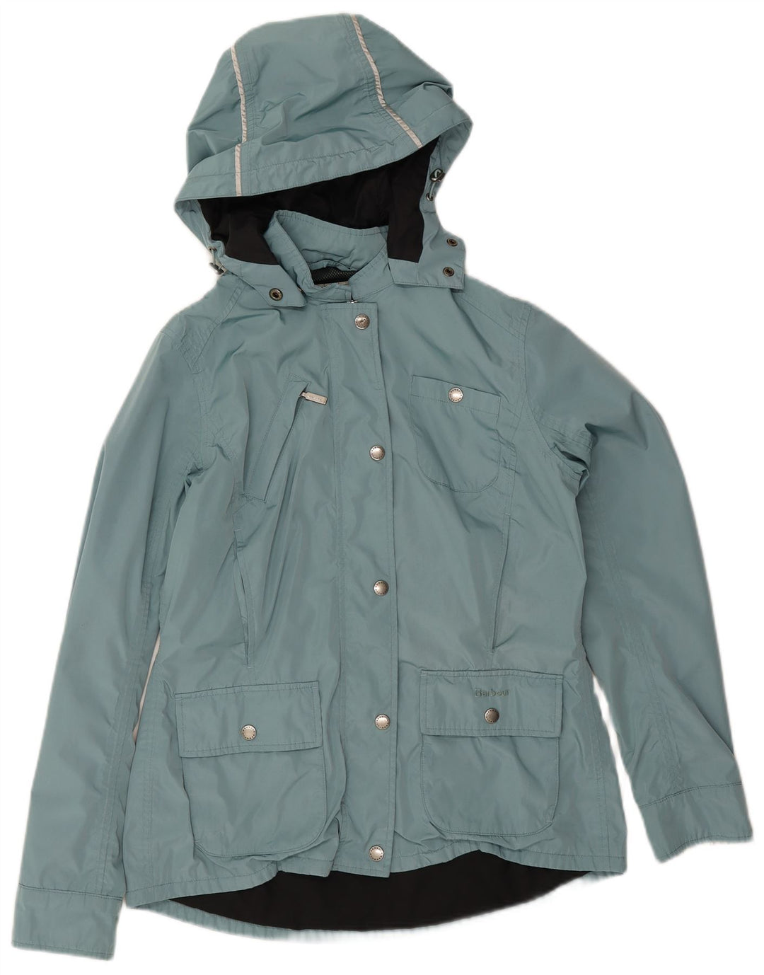 Giacca antipioggia con cappuccio da donna Barbour UK 14 grande blu
