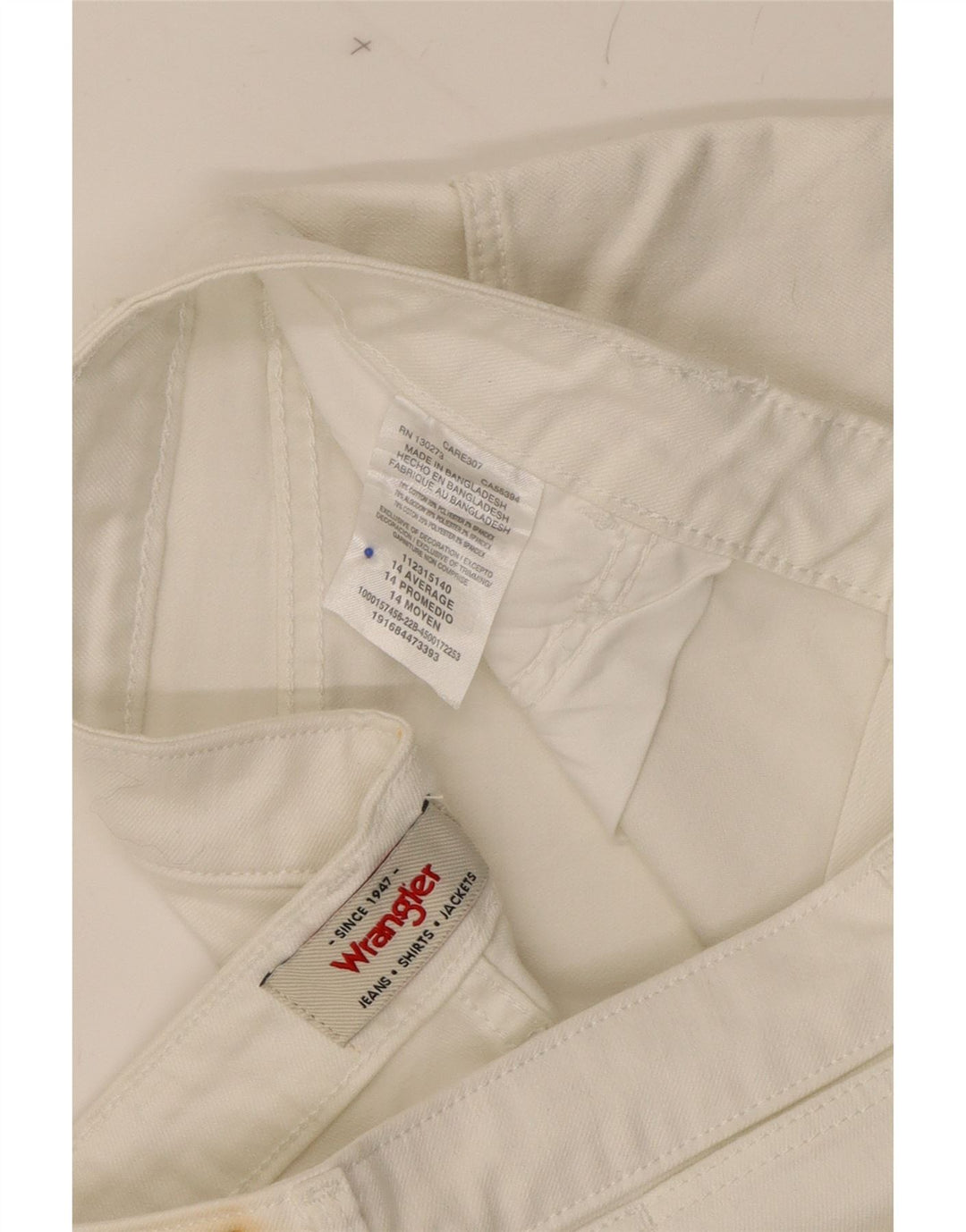 WRANGLER Womens Denim Shorts US 14 XL W36  White Cotton Vintage Wrangler and Second-Hand Wrangler from Messina Hembry 