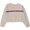 Levi's Donna Felpa Corta Oversize Maglione UK 14 Large White Striped