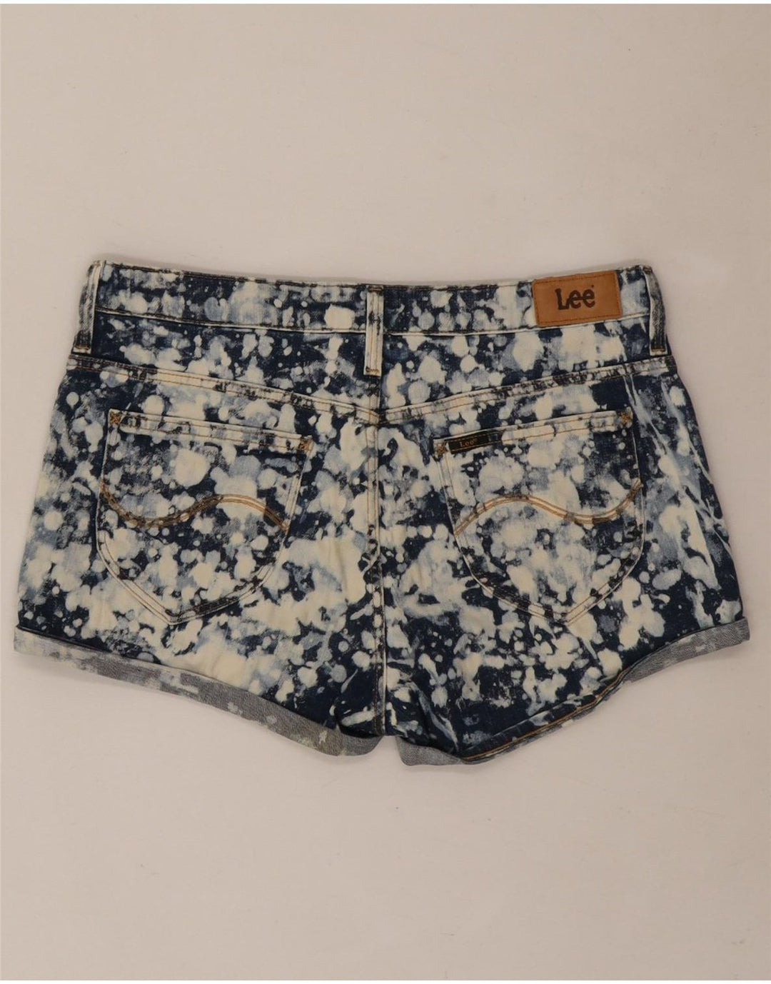 Pantaloni caldi denim da donna Lee W28 cotone tie dye medio blu navy