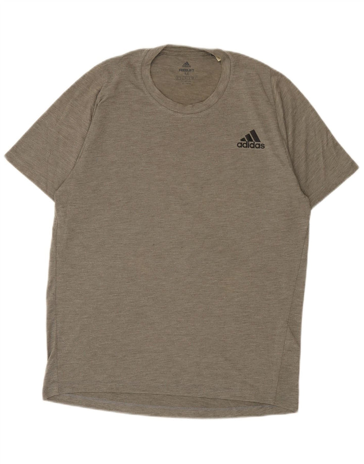 T-shirt Adidas Climalite da uomo Top in poliestere grigio medio
