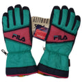 Guanti da sci Fila da uomo Small Green Colourblock poliestere invernale