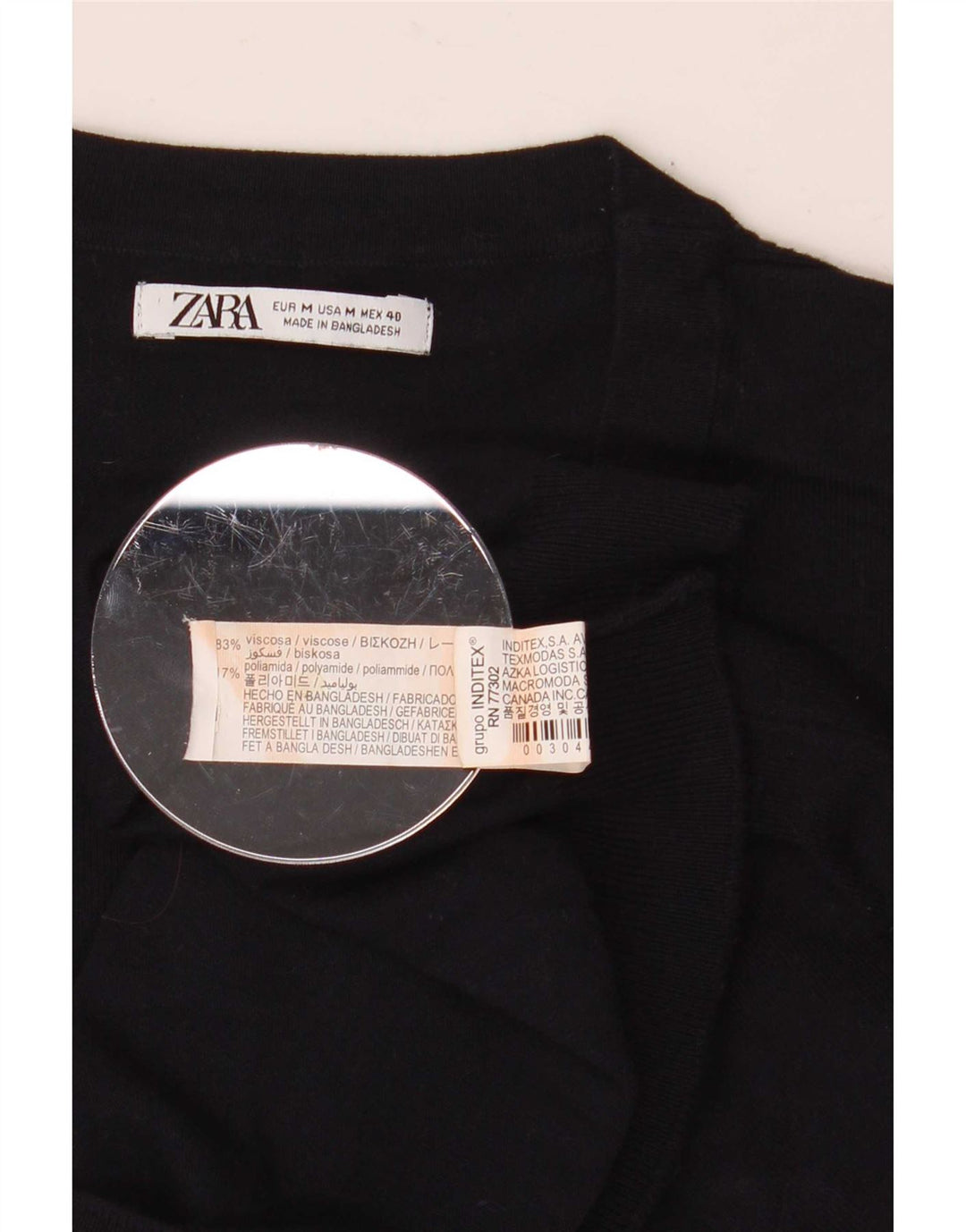 T-shirt Zara da uomo Top media in viscosa blu navy