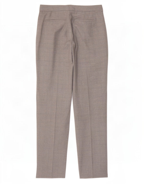 Pantaloni chino da donna Marks & Spencer UK 10 piccoli W27 L30 a quadri grigi
