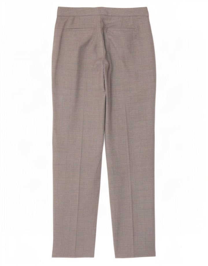 Pantaloni chino da donna Marks & Spencer UK 10 piccoli W27 L30 a quadri grigi