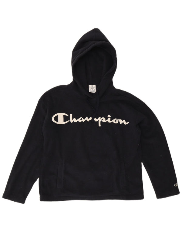 Maglione in pile oversize con grafica da donna Champion UK 10 piccolo nero