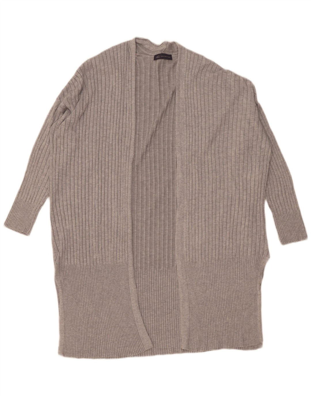 Maglione cardigan aperto lungo da donna Marks & Spencer UK 14 Grigio medio